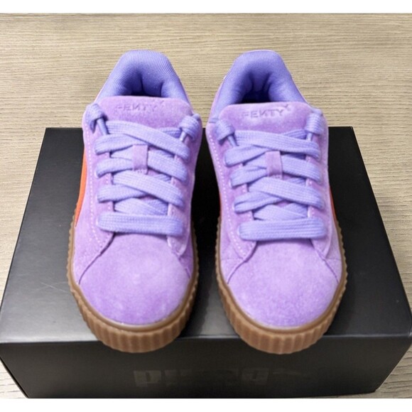 FENTY Puma Creeper Phatty Lavender Alert Burnt Red Gum (Unisex) Size 3C Kids